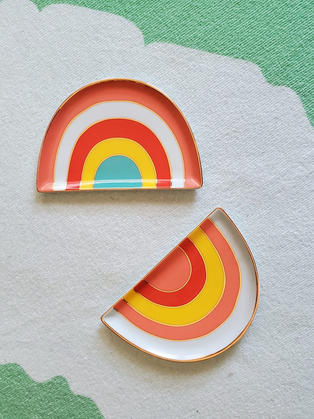Oh Joy! Colorful Rainbow Ceramic Trinket Dishes - Set Of 2